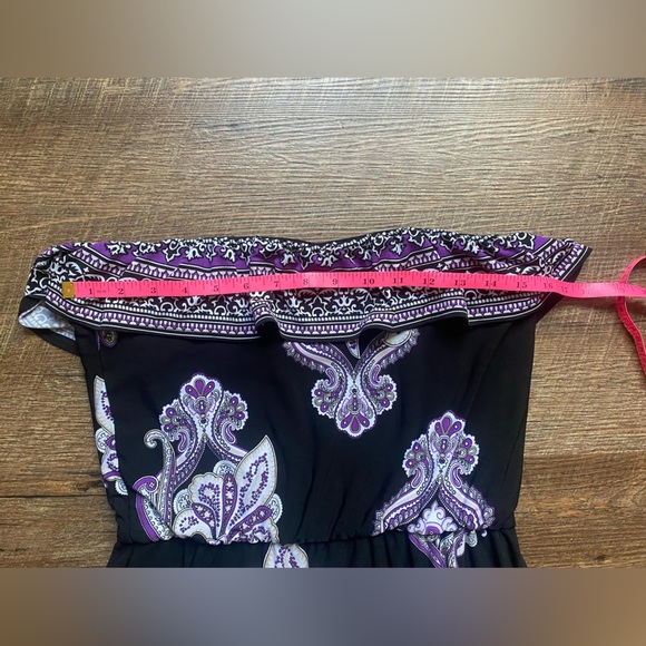 White House Black Market Strapless Dress with Purple Accents - Picture 12 of 13